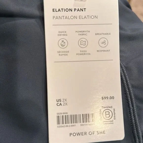 NWT Athleta Elation Pant. 2X. Shadow Blue - Picture 7 of 8